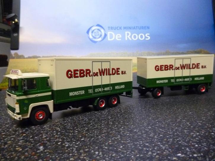 Tekno Scania 140 Gebr. de Wilde met certificaat, Hobby en Vrije tijd, Modelauto's | 1:50, Nieuw, Bus of Vrachtwagen, Tekno, Ophalen of Verzenden