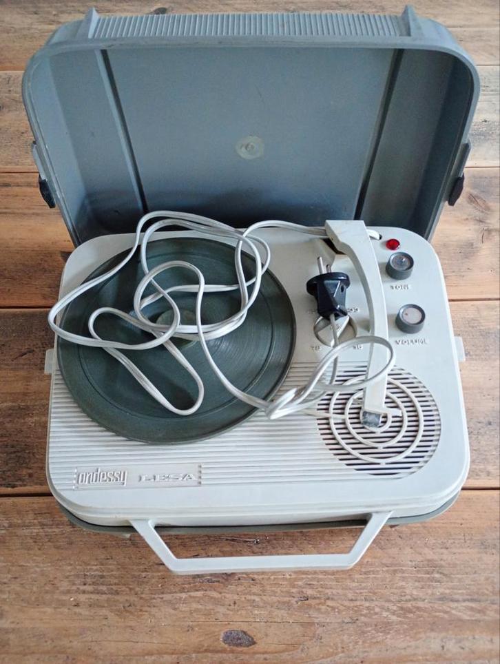 Vintage Andessy Lesa koffer platenspeler pickup jaren 60, Audio, Tv en Foto, Platenspelers, Gebruikt, Overige merken, Ophalen of Verzenden