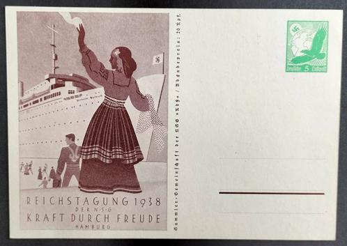 Duitse Rijk Kaart Reichstagung Der N.S.G / KDF Hamburg 1938, Postzegels en Munten, Brieven en Enveloppen | Buitenland, Overige typen