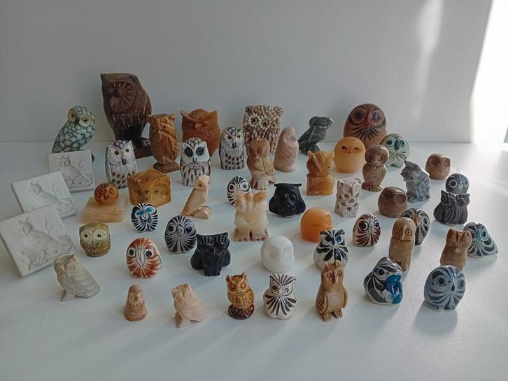 Uilenbeeldjes Collectie - Hout, Steen, Keramiek, Antiek en Kunst, Kunst | Beelden en Houtsnijwerken, Ophalen of Verzenden