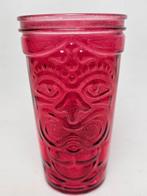 # Vintage Tiki Masker Glas rood, Ophalen of Verzenden, Gebruikt, Frisdrankglas