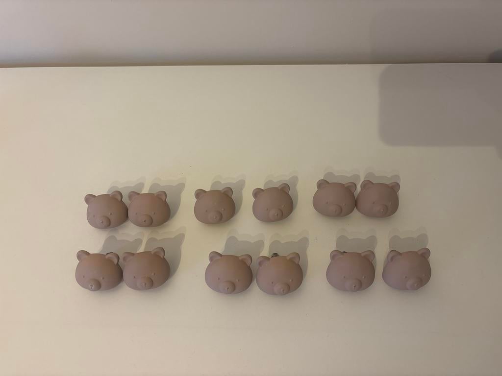 Beren lade/kast knoppen - 12 stuks, Ophalen, Gebruikt