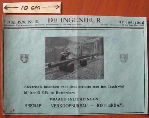 Reclame (1926,A4) Heemaf, motoren, Hengelo,c#46725, Verzamelen, Tijdschriften, Kranten en Knipsels, Knipsel(s), Nederland, 1920 tot 1940