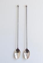 2 lange verzilverde dessert / thee lepeltjes in prima staat, Ophalen of Verzenden, Zo goed als nieuw, Rvs of Chroom