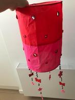 Lampenkap hanglamp rood-roze met vlinders, Minder dan 50 cm, Stof, Ophalen of Verzenden, Zo goed als nieuw