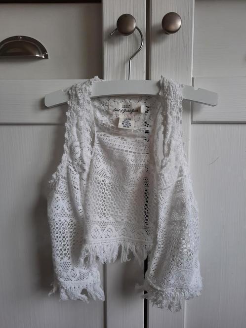 H&M Ibiza Boho Broderie Witte Kanten Gilet Hesje 110-116, Kinderen en Baby's, Kinderkleding | Maat 110, Zo goed als nieuw, Meisje