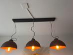 Hanglamp 3-lamps Eettafel goud brons zwart, Huis en Inrichting, Lampen | Hanglampen, Ophalen, Gebruikt, Metaal, Minder dan 50 cm