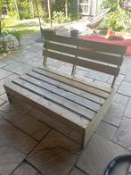 Palletbank Lucca 3 delen met hoek incl kussens izgs!, Ophalen, Zo goed als nieuw, Hout