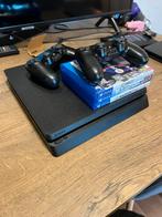 PlayStation 4 Slim met 2 controllers en games, Spelcomputers en Games, Spelcomputers | Sony PlayStation 4, Met 2 controllers, Ophalen of Verzenden