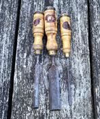 3x Nooitgedagt Beitel - hout steek vintage gereedschap, Antiek en Kunst, Antiek | Gereedschap en Instrumenten, Ophalen of Verzenden