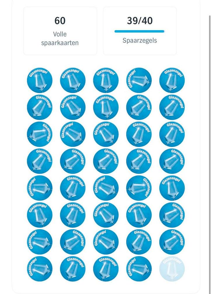 AH GLAZEN ZEGELS🥂 💙🧡 snelle reactie ⭐️ 60+ volle kaarten, Verzamelen, Supermarktacties, Albert Heijn, Ophalen