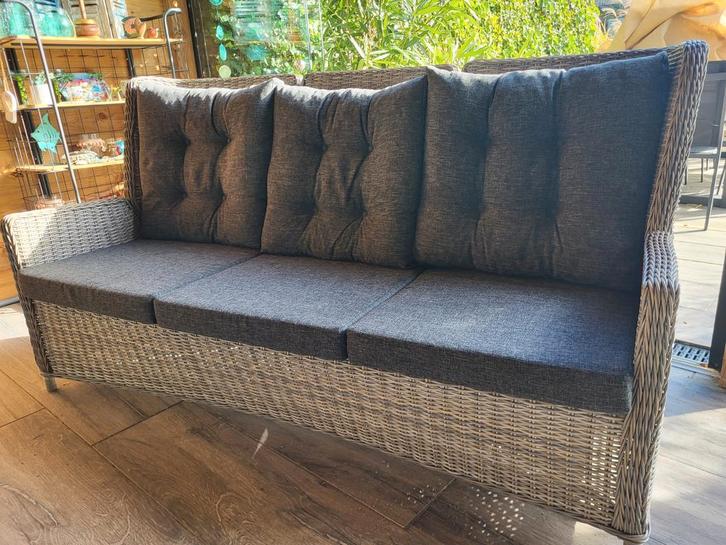 Intratuin 3-zits bank met verstelbare leuningen, Tuin en Terras, Tuinsets en Loungesets, Zo goed als nieuw, Loungeset, Wicker