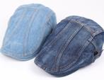 Blauwe platte denim pet (spijkerpet spijker flat cap baret), Verzenden, Nieuw, Pet