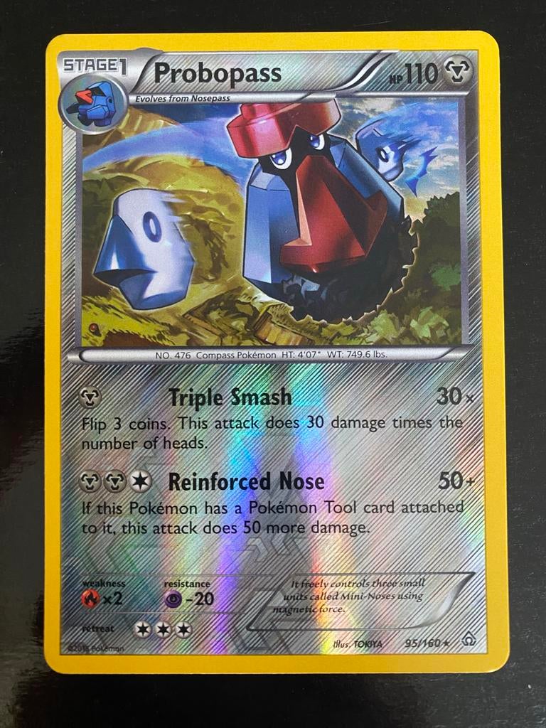 Probopass 95/160 Rev. Holo Pokémon XY Primal Clash 2015, Ophalen of Verzenden, Zo goed als nieuw, Losse kaart, Foil