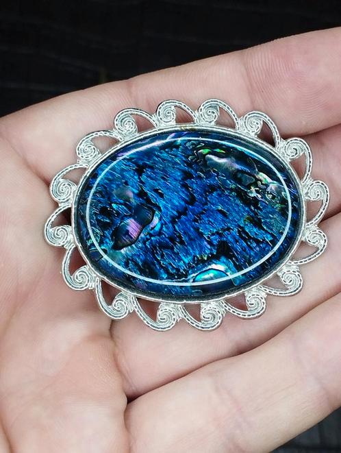 prachtige vintage broche groot formaat heliotis, Sieraden, Tassen en Uiterlijk, Broches, Zo goed als nieuw, Overige materialen