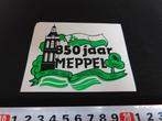 sticker meppel 850 jaar 1141 - 1991, Verzamelen, Stickers, Ophalen, Zo goed als nieuw, Bedrijf of Vereniging