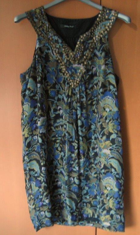 Prachtige gebloemde zijden jurk TALKING FRENCH, M snazzeys, Kleding | Dames, Jurken, Zo goed als nieuw, Maat 38/40 (M), Overige kleuren