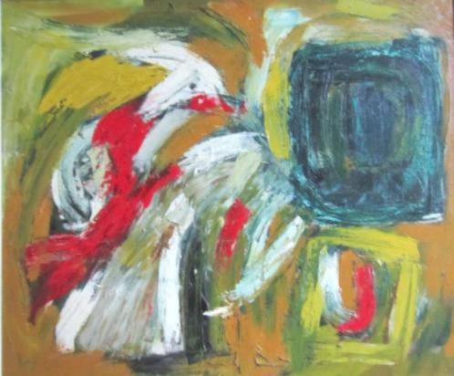 ==ERNST VIJLBRIEF 1934-2010== doek 100x120 cm==uit 1961, Antiek en Kunst, Kunst | Schilderijen | Abstract, Ophalen