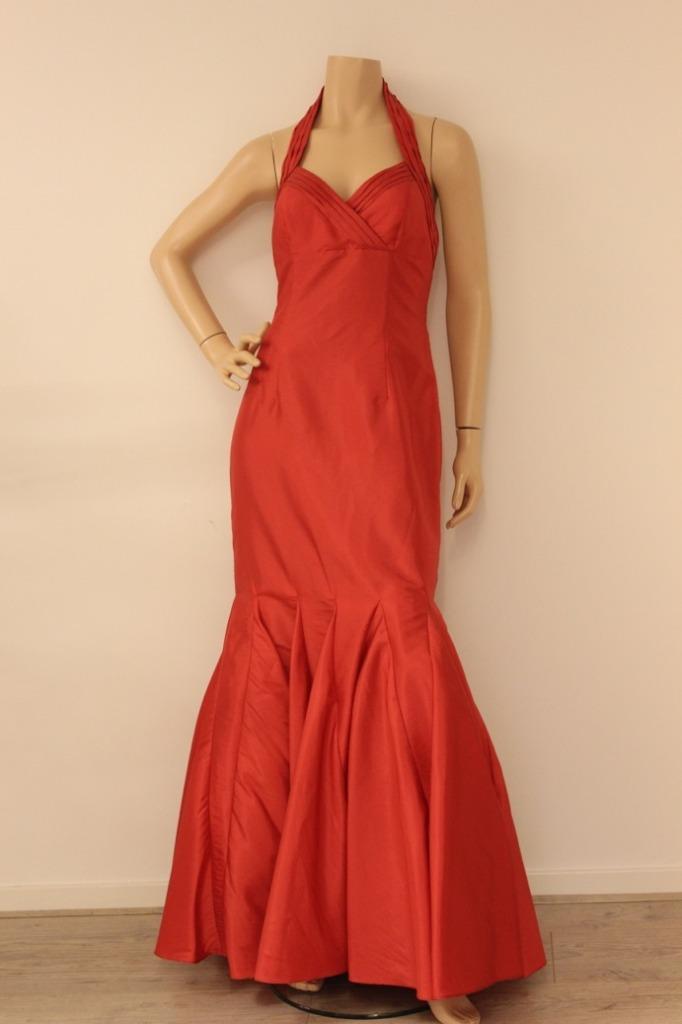 Rode gala jurk maat 38, Kleding | Dames, Jurken, Zo goed als nieuw, Maat 38/40 (M), Rood, Onder de knie, Ophalen of Verzenden