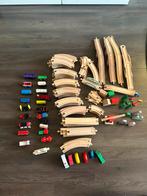Grote collectie houten treinbaan o.a. Brio, Kinderen en Baby's, Speelgoed | Houten speelgoed, Ophalen, Gebruikt, Overige typen