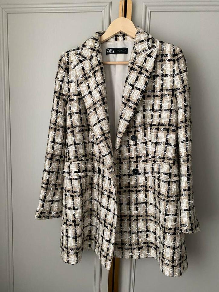 Zara Tweed Blazer - Maat M - Nieuw!, Kleding | Dames, Jasjes, Kostuums en Pakken, Nieuw, Jasje, Maat 38/40 (M), Beige, Ophalen of Verzenden