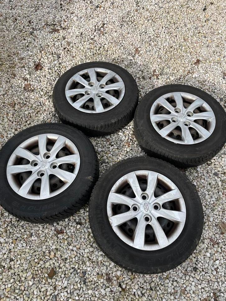 Winterbanden 13” tbv Hyundai I10 op stalen velg, Auto-onderdelen, Banden en Velgen, Banden en Velgen, Winterbanden, 13 inch, 155 mm