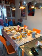 Glazen Eettafel Ronald Schmitt, Huis en Inrichting, Tafels | Eettafels, Ophalen, Modern design, 200 cm of meer, 50 tot 100 cm