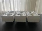3x strakke witte dubbele plafond spots, Ophalen, Gebruikt, Opbouw - Modern - Strak, Plafondspot of Wandspot