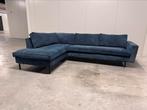 Prachtige Hoekbank Ribstof Blauw GRATIS BEZORGING, Ophalen, Gebruikt, Hoekbank, Stof
