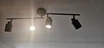 Moderne zwarte spotlamp met 4 spots, Huis en Inrichting, Lampen | Plafondlampen, Ophalen, Zo goed als nieuw, Metaal, Modern