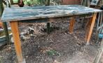 Brocante teakhouten tafel, eetkamertafel, tuintafel, Antiek en Kunst, Curiosa en Brocante, Ophalen