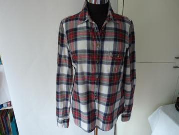  Stoere geblokte rood wit blauw overhemdblouse H&M mt 38 beschikbaar voor biedingen