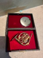 Miniatuur hoorn in koffer, Muziek en Instrumenten, Blaasinstrumenten | Hoorns, Ophalen of Verzenden