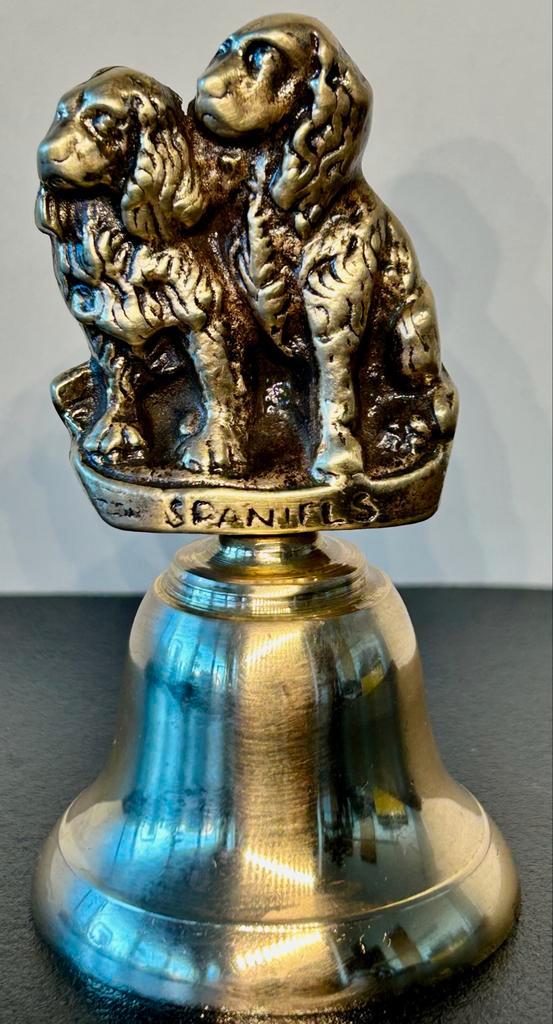 Koperen Bel met Spaniëls, Huis en Inrichting, Woonaccessoires | Overige, Zo goed als nieuw, Ophalen of Verzenden