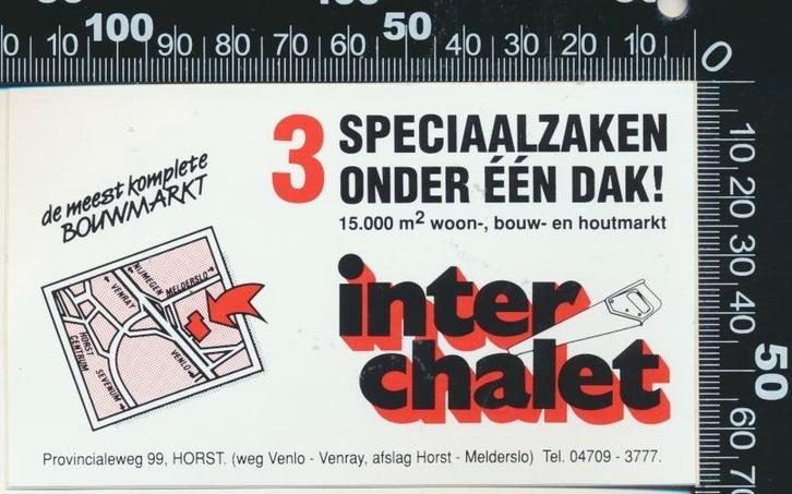 Sticker: Inter Chalet - Horst (4), Verzamelen, Stickers, Zo goed als nieuw, Bedrijf of Vereniging, Ophalen of Verzenden
