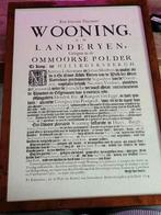 Geschiedenis ommoordse polder te Hillegersbergh 1704, Ophalen of Verzenden