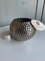 Riverdale nieuw zilverkleurig metalen waxine lichtje, Nieuw, Ophalen of Verzenden, Metaal, Grijs