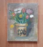 Impressionistisch schilderij vaas bloemen, Antiek en Kunst, Kunst | Schilderijen | Klassiek, Ophalen of Verzenden