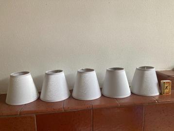 5 spierwitte witte vilten stevige lampenkapjes Ibiza style beschikbaar voor biedingen