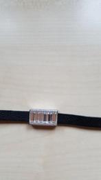 Dyrberg/Kern choker zwart leer met steentjes, lengte 40 cm, Sieraden, Tassen en Uiterlijk, Kettingen, Overige materialen, Verzenden