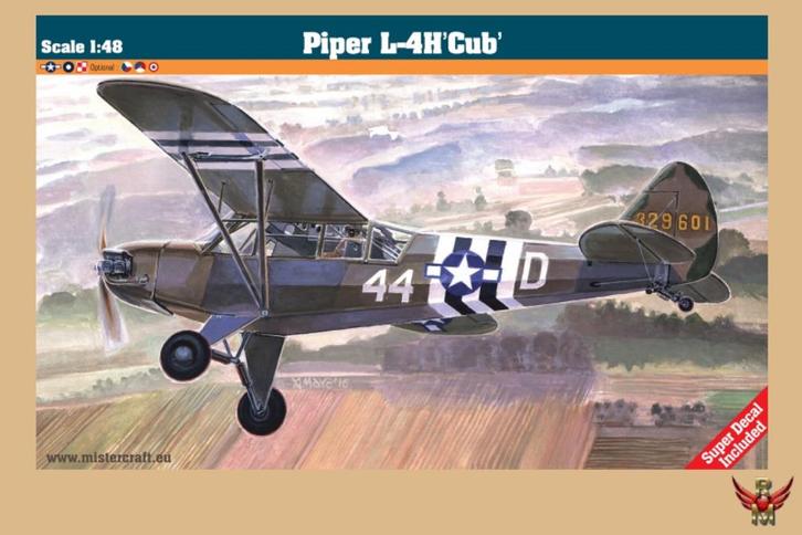 ROWASP | Mister Craft 1/48 Piper L-4H Cub, Hobby en Vrije tijd, Modelbouw | Vliegtuigen en Helikopters, Nieuw, Vliegtuig, Groter dan 1:72