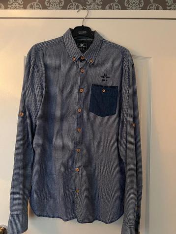 New Zealand Auckland  blauw wit geruit overhemd  XL   beschikbaar voor biedingen