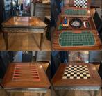 Unieke Italiaanse speeltafel roulette casino tafel VdlM, Ophalen, Zo goed als nieuw, Intarsia back gammon Mid Century schaakspel kaarttafel vintage