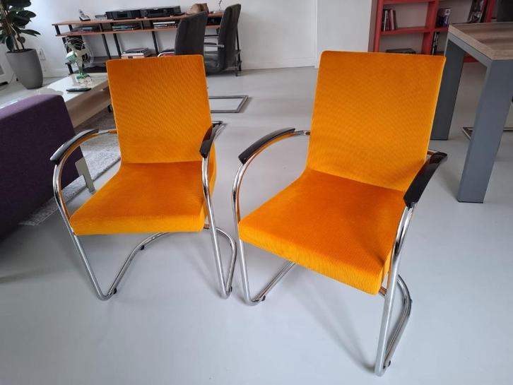 Twee Dutch Originals Gispen Today 412RH, Huis en Inrichting, Stoelen, Nieuw, Twee, Metaal, Stof, Overige kleuren, Ophalen
