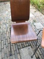Houten Stoelen met Chroom Poten, Ophalen, Gebruikt, Bruin, Modern