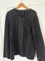 Marccain jasje met leren biezen, Kleding | Dames, Jasjes, Kostuums en Pakken, Zwart, Maat 42/44 (L), Ophalen of Verzenden, Zo goed als nieuw