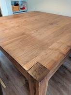 teak houten eettafel, robuust, 150x150, Huis en Inrichting, Tafels | Eettafels, Ophalen, Gebruikt, 150 tot 200 cm, Vijf personen of meer