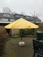 Gele parasol met hendel., Tuin en Terras, Parasols, Ophalen of Verzenden