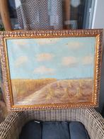 Olieverfschilderij - Landschap met graanveld, Ophalen of Verzenden