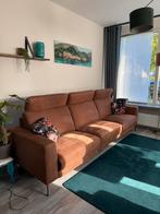 Supermooie grote relaxbank cognac kleur, Ophalen, Zo goed als nieuw, Stof